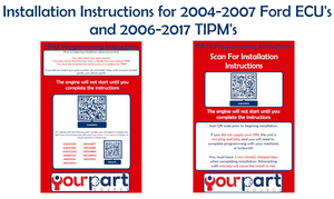 New Installation Instructions for 2004-2007 Ford ECU's and 2006-2017 TIPM's