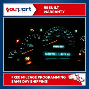 REMAN 03-04 DENALI 2500 3500 SPEEDOMETER INSTRUMENT CLUSTER 15182144 TRANS TEMP